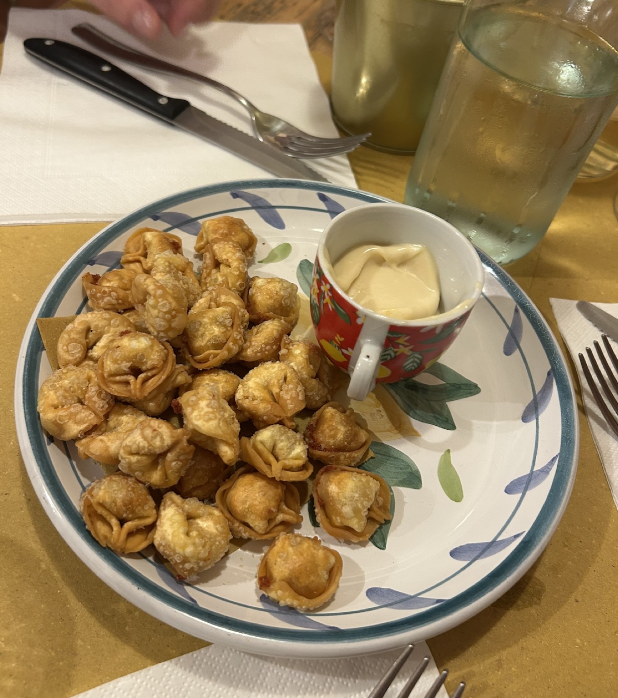 Fried tortellini at Dalla Lola in Florence