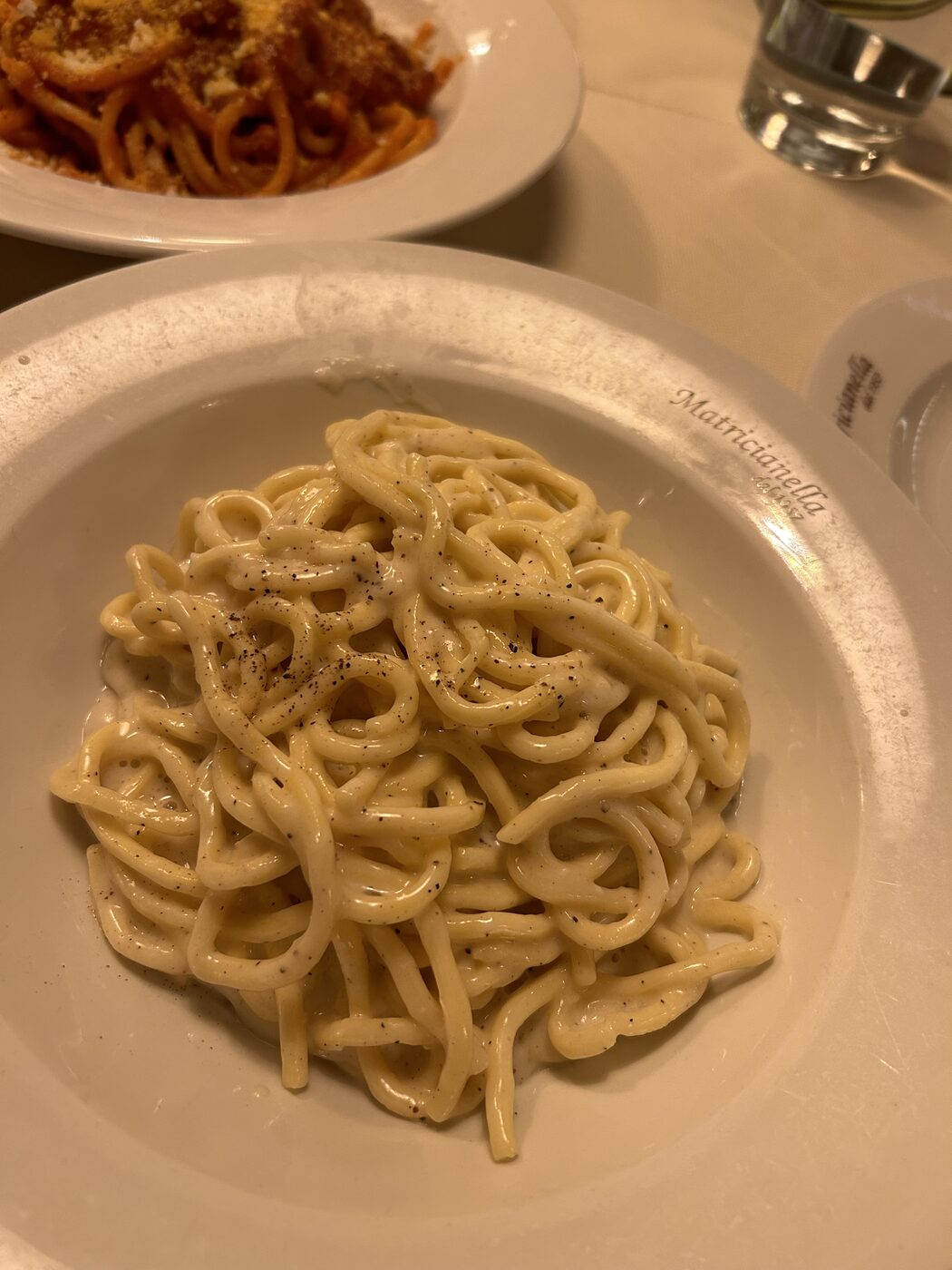 Cacio e pepe at Matricianella in Rome