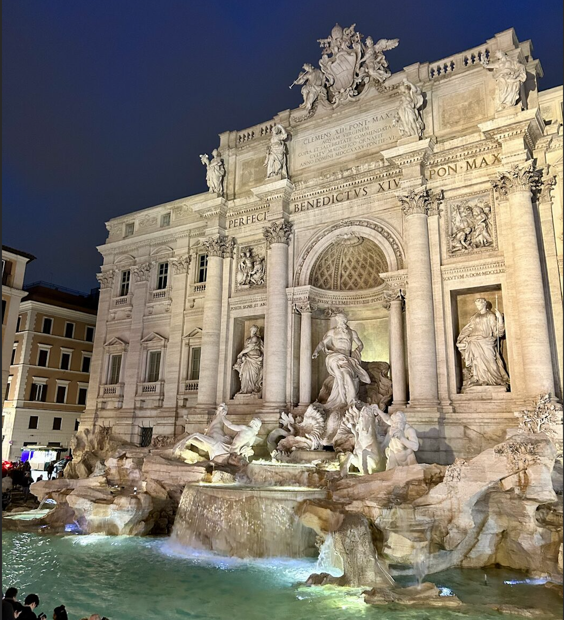 The Trevi Fountain in Rome at night