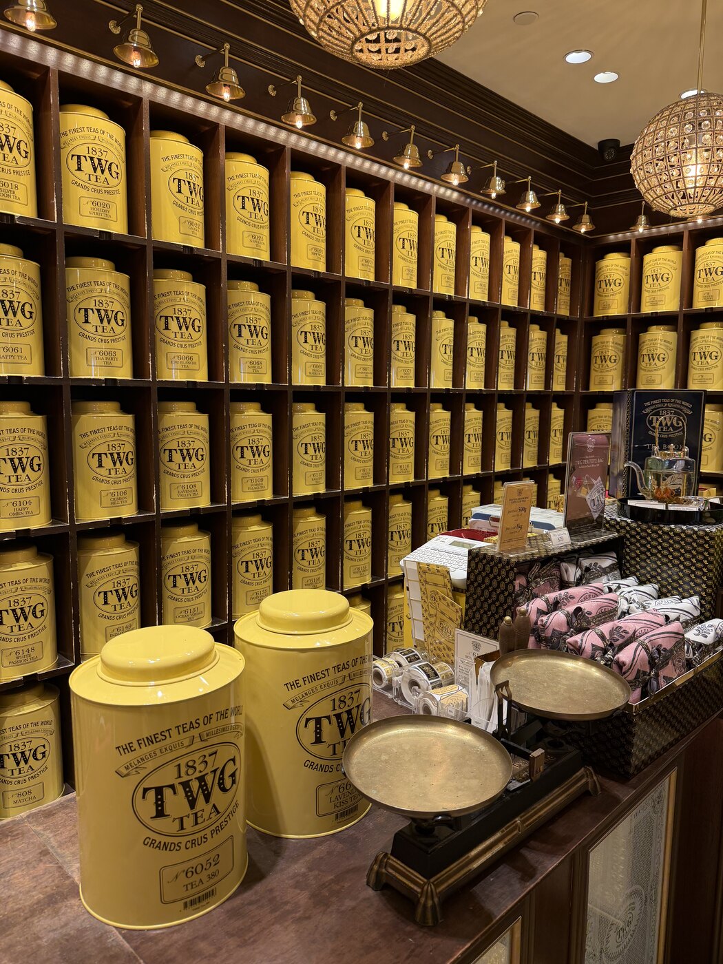 Tea tins at TWG in Singapore